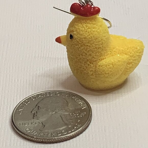 Chicken Earring, Hen Earring, Easter Earring, Silly Animal Earring, Gift Idea - Picture 3 of 4